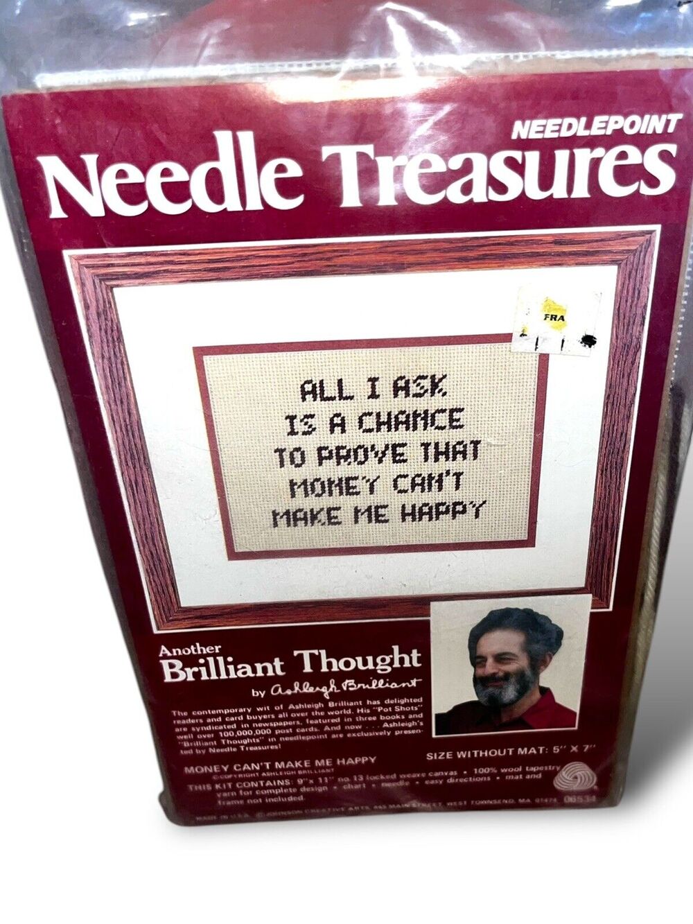 Vintage Needle Treasures Needlepoint Kit Brilliant Thought One Day Kitsch